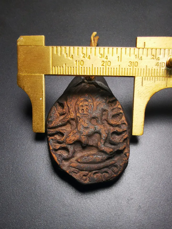 Gandhanra Handmade Tibetan Tsa Tsa Mold Statue, Vajrapani, DIY Tsha Tsha Clay Statue,50 Years Old