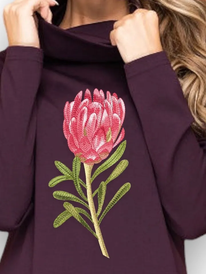 Protea set artistic machine embroidery design digital embroidery pattern home and clothing décor embroidery motif floral design flower