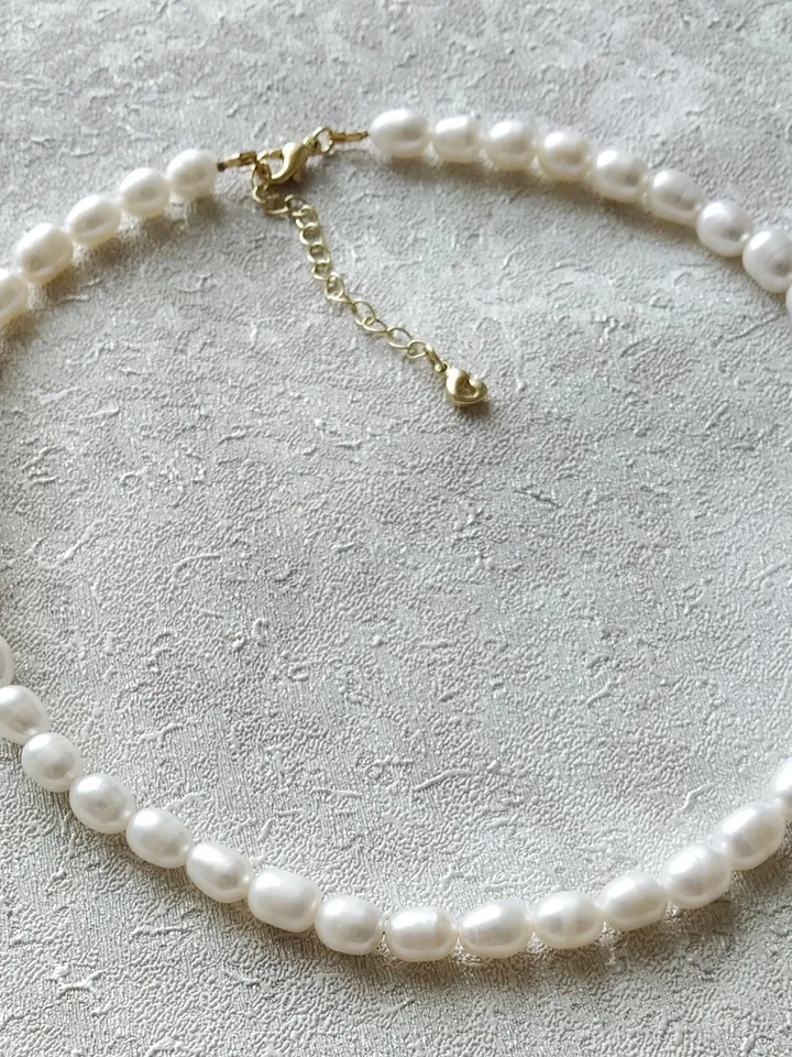 Natural cultured pearls choker, wedding necklace, pearl necklace