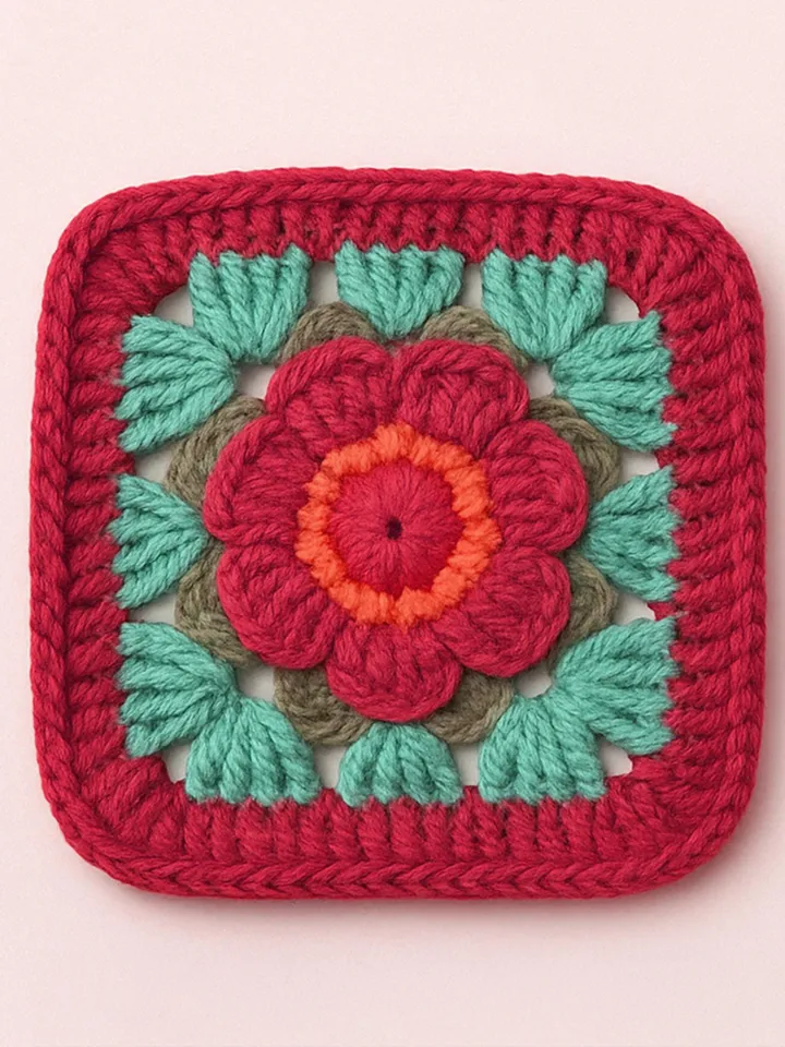 3D Granny Square Crochet Pattern for Baby Blanket & Pillow | Easy Crochet Square DIY Pattern for Beginners