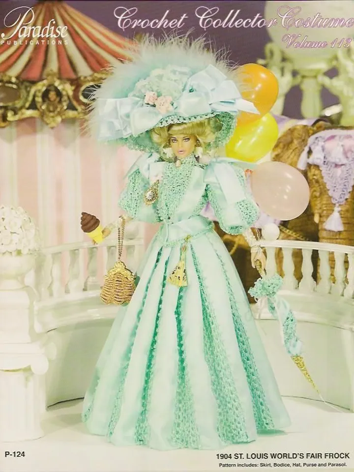 Barbie Dress Crochet Pattern Vintage for Dolls 11-1/2" Digital Download PDF