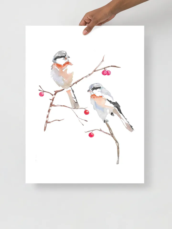 Bullfinch Watercolor Bird Wall Art For Bird Lover Red Bird Painting Christmas Decor Colorful Wall Art Christmas Graphics Bird Lover Gift