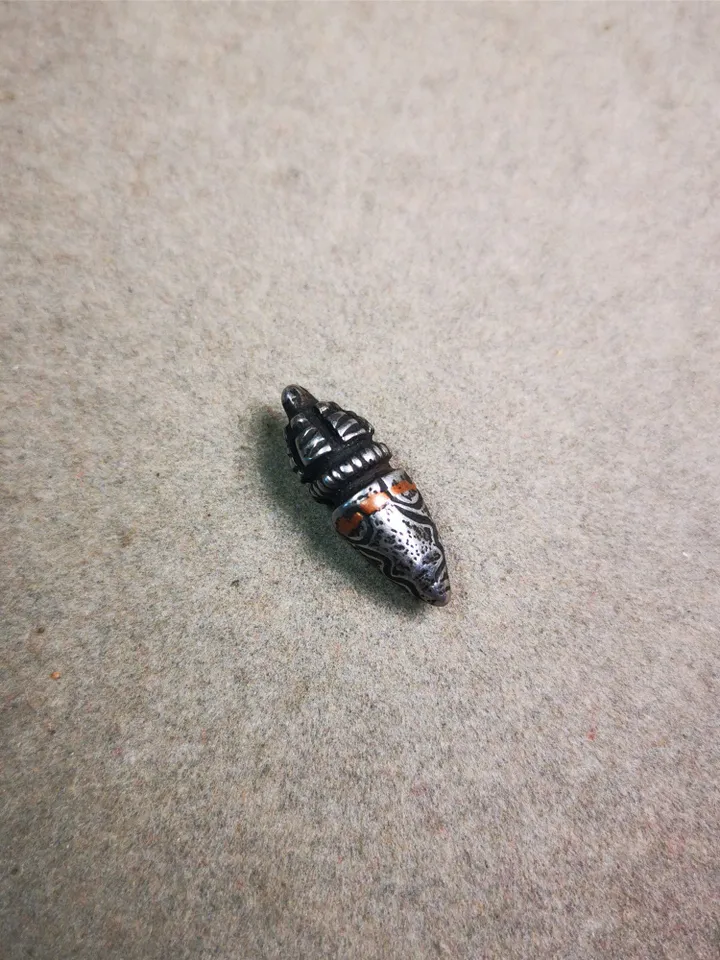 Gandhanra Handmade Tibetan Amulet,Stupa Pagoda Pendant Bead,Spacer Bead for Mala,Bag Hanging,Prayer Bead Accessories,0.9" × 0.3"