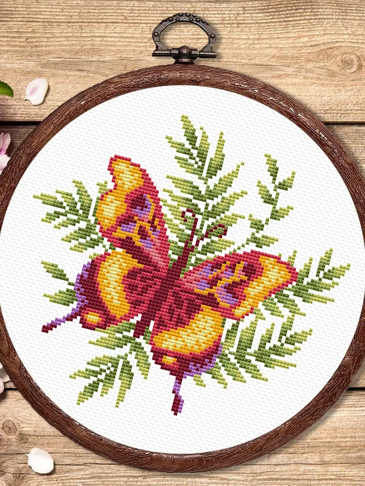 Butterfly Cross Stitch Pattern, Summer Cross Stitch Pattern, Embroidery Butterfly, Home Decoration, Modern Cross Stitch Pattern #anm038