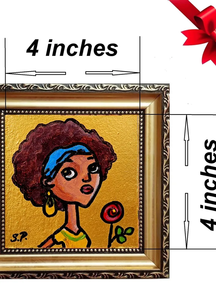 African Woman Face Artwork Abstract Portrait Original Art Diverse Woman Portrait Framed Oil Painting Woman Fine Art Gift by ArtProkopaloSv