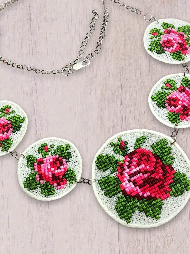 FSL cross-stitch jewelery set machine embroidery design digital embroidery pattern Free standing lace embroidery motif 3D embroidery design