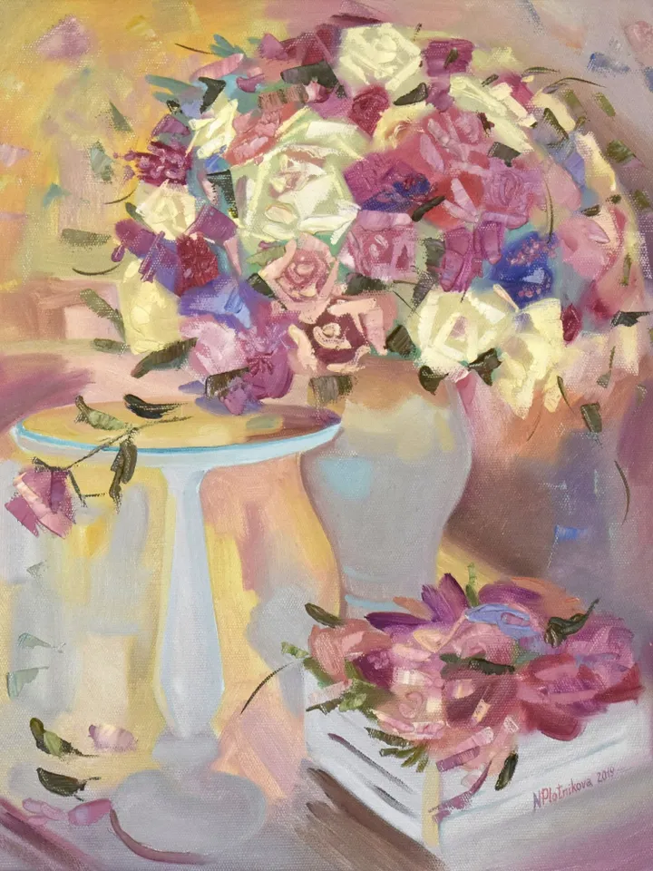 Rose painting Flower Original Art Floral Artwork oil painting on canvas Rose oil painting Roses artwork canvas painting