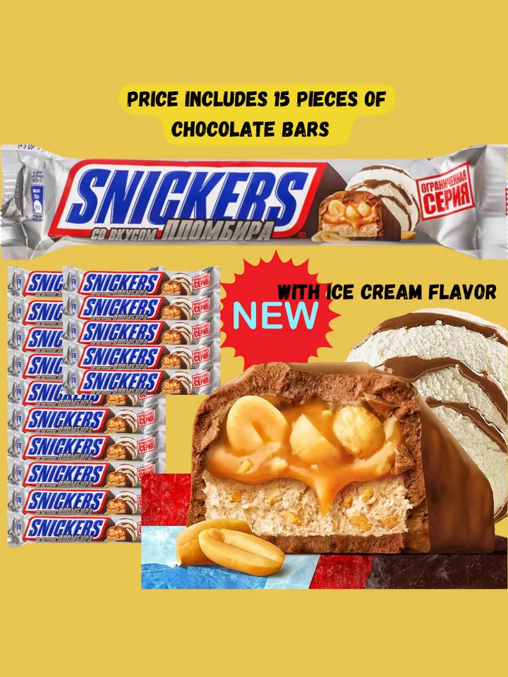 SNICKERS chocolate bars with ice cream flavor New on sale the order includes 15pcs