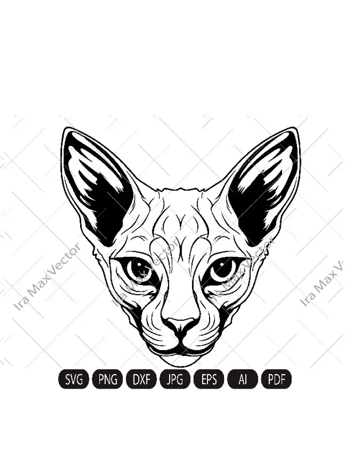 Sphinx Cat Svg, Sphinx Cat  face ,  Sphinx Cat  head , Sphinx Cat Files, Sphinx Cat Silhouette, Sphinx Cat Design File Cutting File