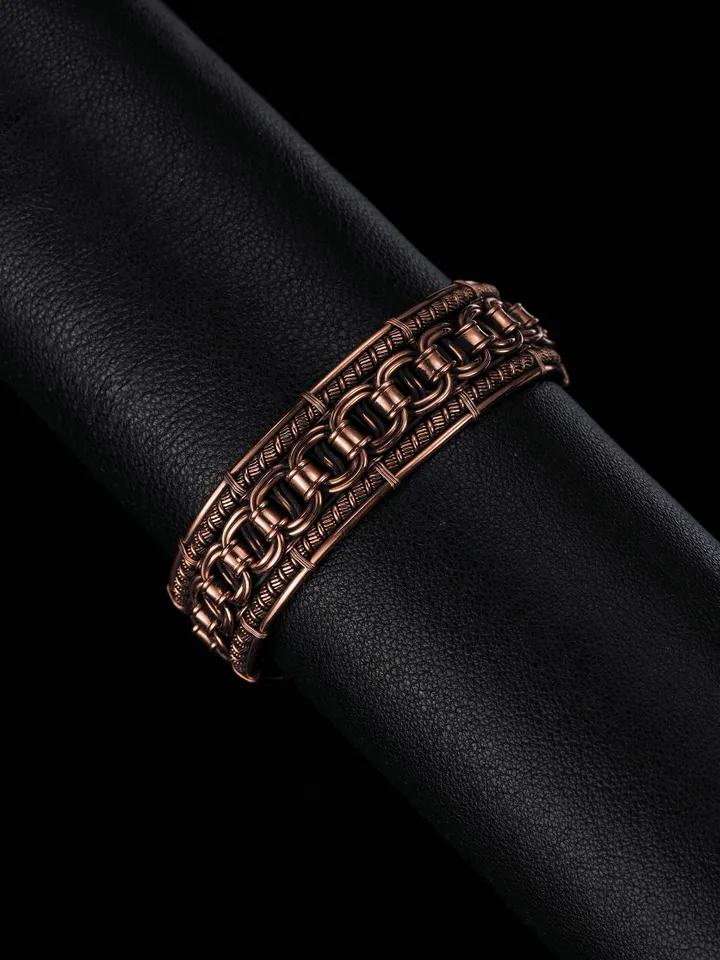 Wire wrapped copper bracelet for woman Antique style copper jewelry WireWrapArt