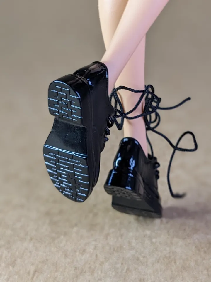 Black school lace-up boots for 11 inch female dolls (MH g1, g2, g3 or EAH)