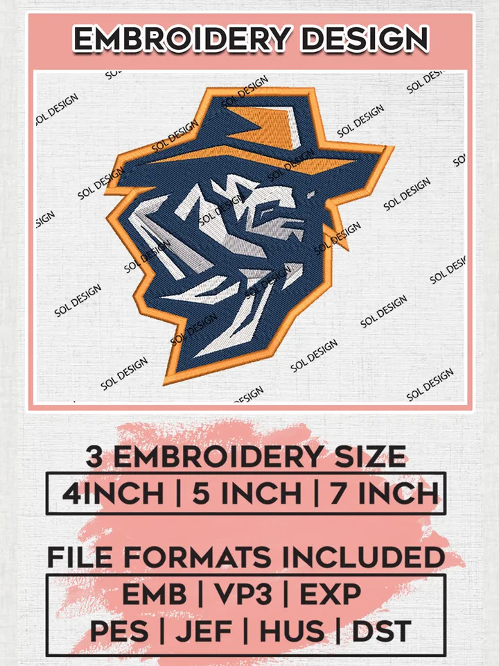 NCAA UTEP Miners Mascot Logo Embroidery Designs, NCAA Logo Machine Embroidery Files, NCAA UTEP Miners Logo, NCAA Embroidery Designs, Machine Embroidery Designs, Digital Download