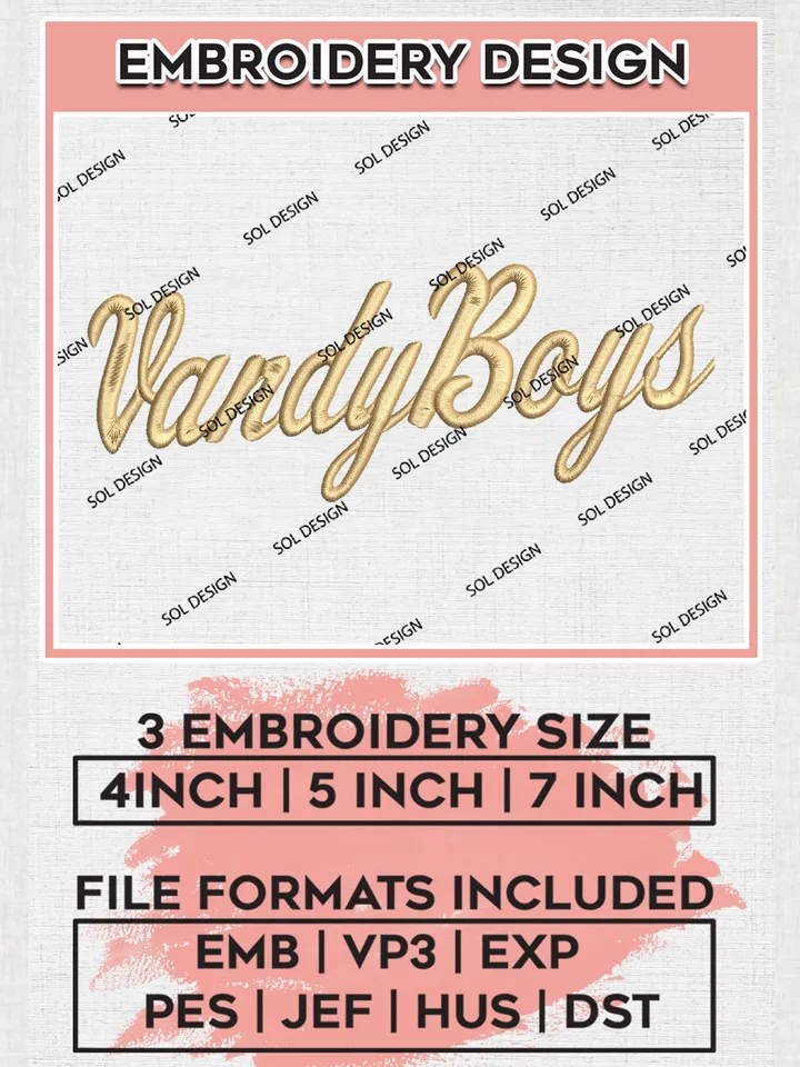 NCAA Vandyboys Team Logo Embroidery Design Files, NCAA Vanderbilt Commodores Machine Embroidery, NCAA Teams, 3 sizes, NCAA Machine embroidery designs, Digital Download