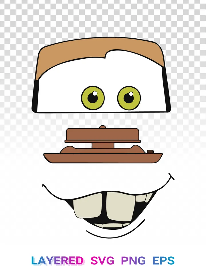 Tow Mater SVG, Disney Cars PNG, Pixar Lightning McQueen Clipart