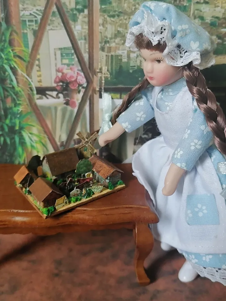 Dollhouse miniature. Small village.1:12 scale.