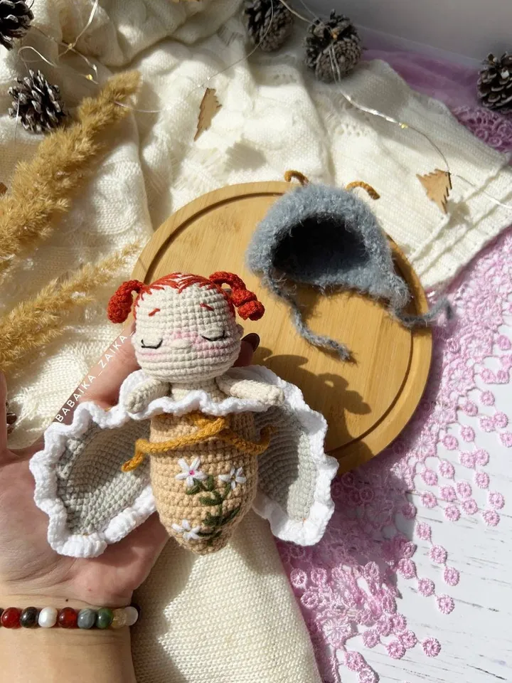 PDF Crochet Pattern Baby Butterfly, Amigurumi baby doll pattern, Butterfly doll, Butterfly crochet doll pattern, amigurumi animal
