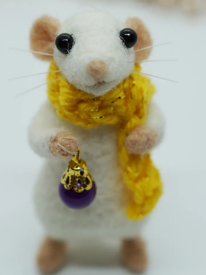 Bernard the mouse, miniature needle felted mouse, Christmas decoration