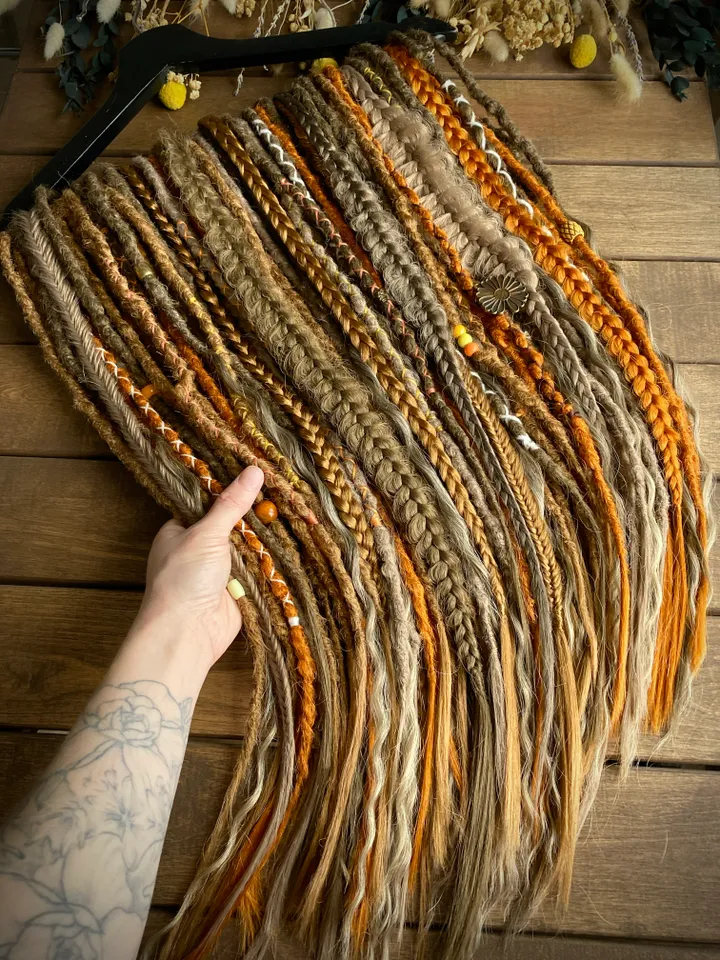 Brown Ginger and honey brown synthetic crochet De dreadlocks 🧡🤎 Ready to Ship