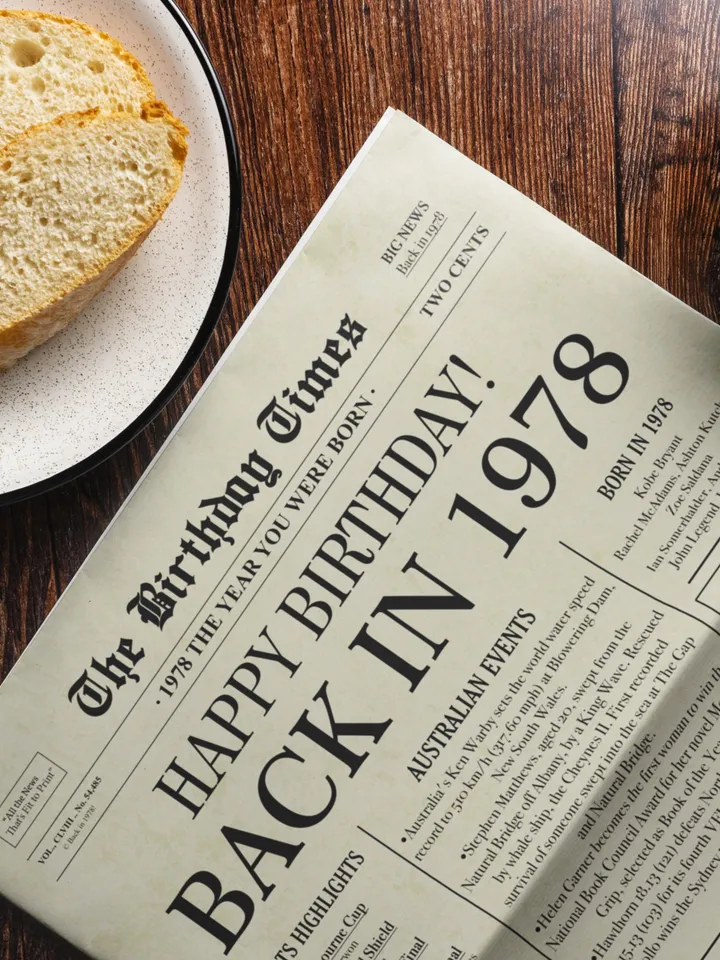 47th birthday newspaper poster printable gift born in 1978 fun facts digital sign back in 1978 australia birthday decor instant download