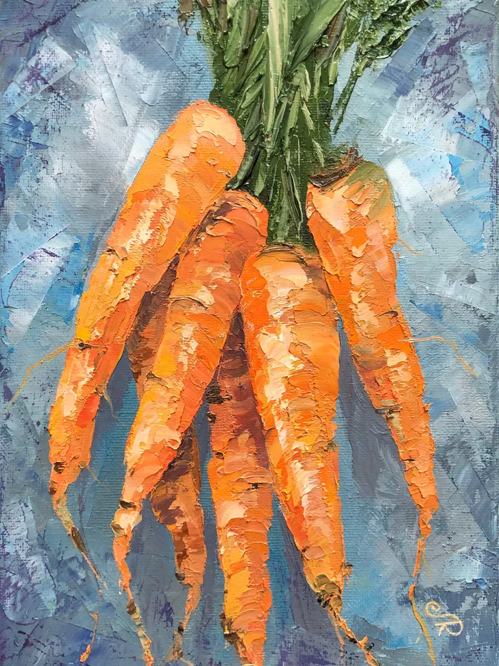 Kitchen Still life Painting Vegetables Paintings Original Oil Beets Paintings Carrots Painting