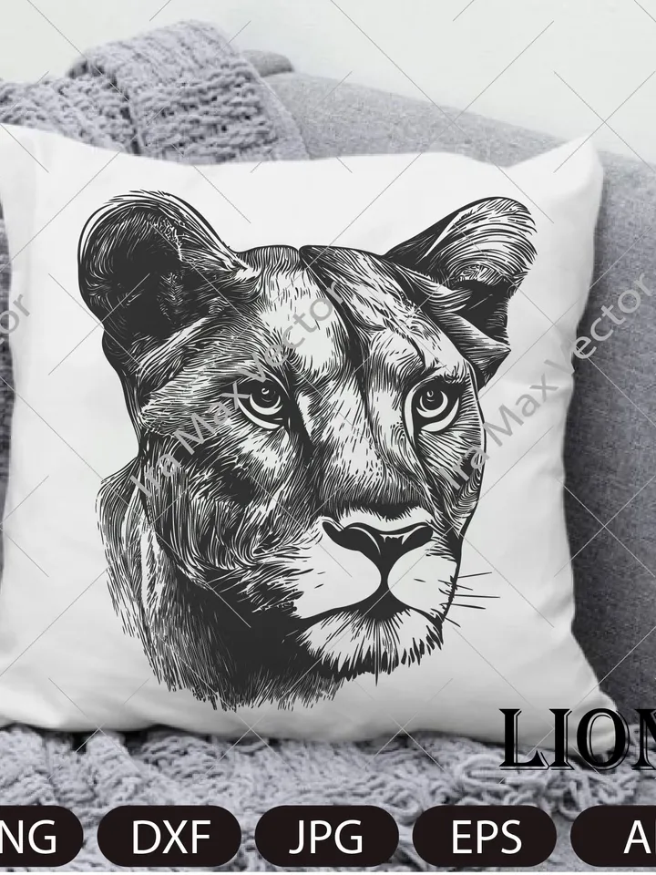 Lioness svg, Lioness head SVG, Lion face Svg, Wild cat Svg, Lion silhouette, Lioness portrait Svg, wild Lioness Svg