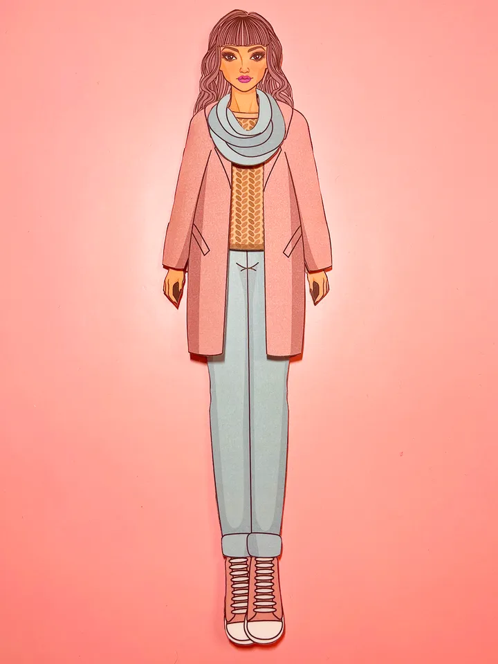 Paper doll in spring clothes