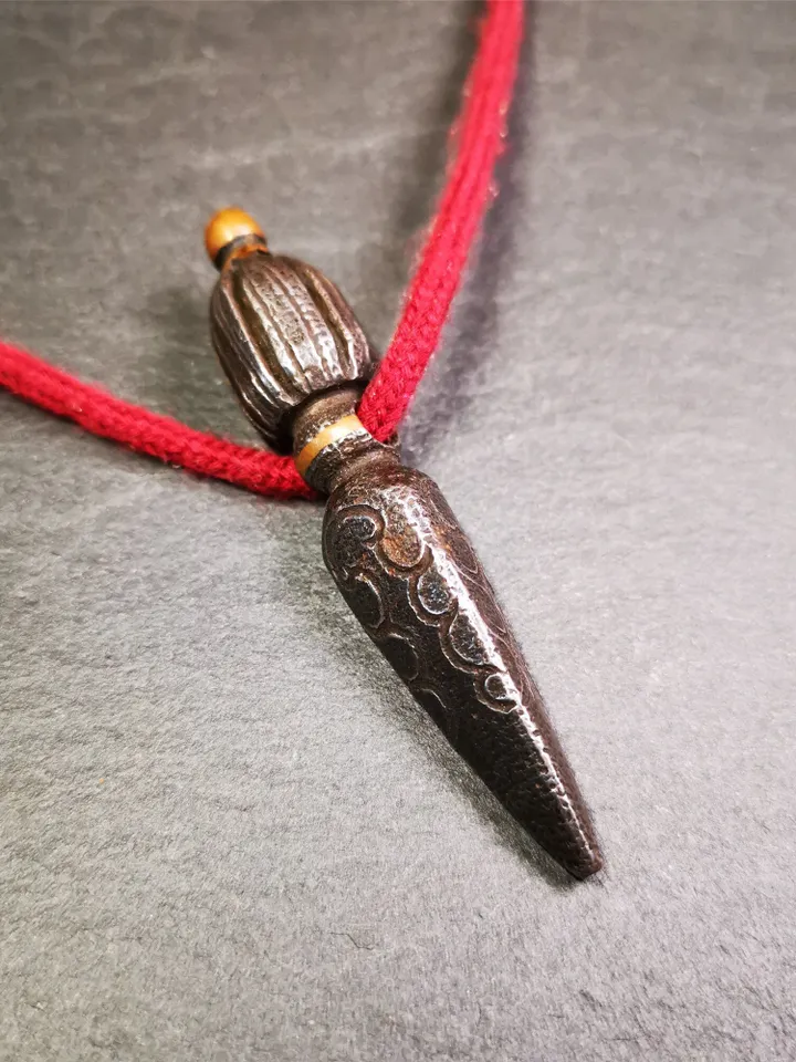Gandhanra Handmade Tibetan Amulet ,Kila(Dorje Phurba) , Trantic Buddhism Ritual Implement Pendant,Made of Cold Iron,2.76"