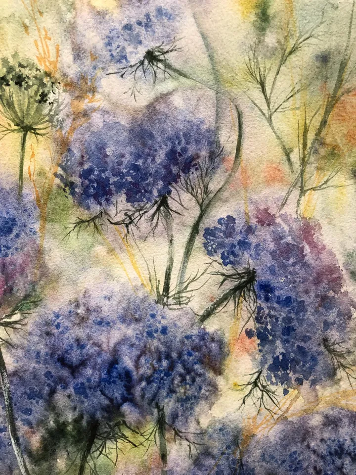 Flowers Original Painting Watercolor Wildflowers Wall Art Floral