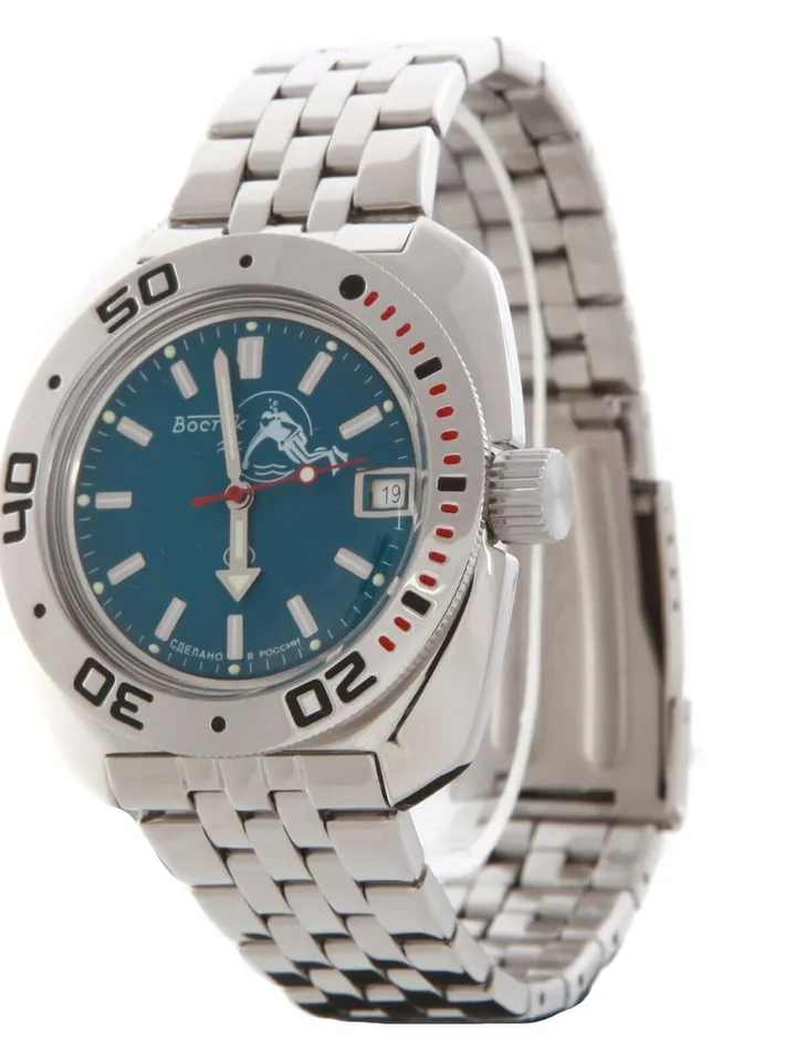 Vostok Amphibia 710059 Watch Scuba Dude Diver Automatic Blue
