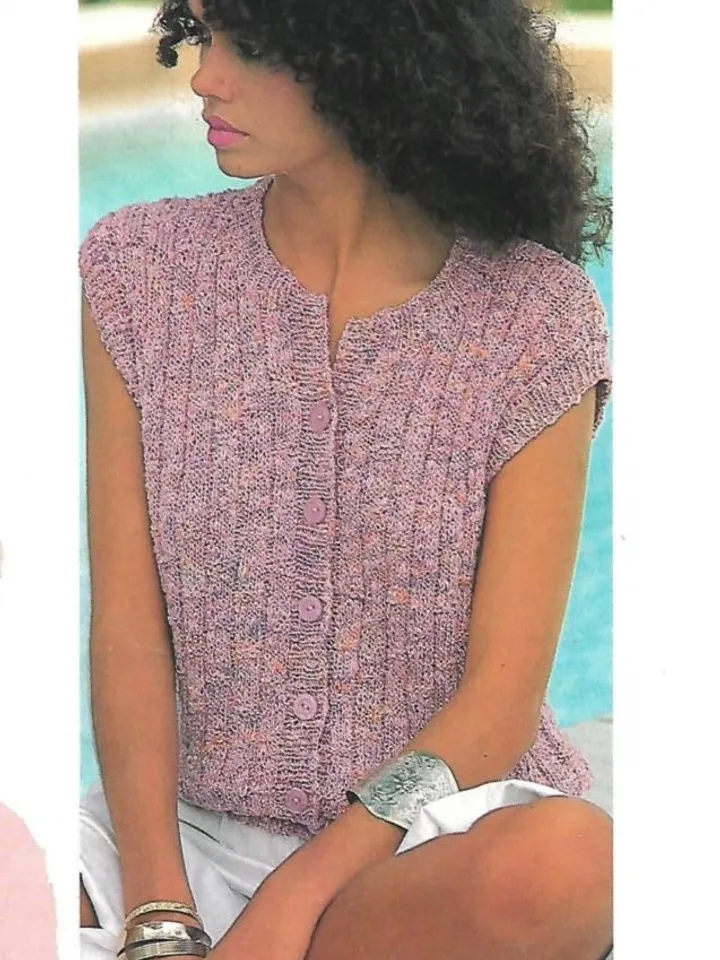 Knitting pattern Waistcoat, women waistcoat pattern, instant download PDF