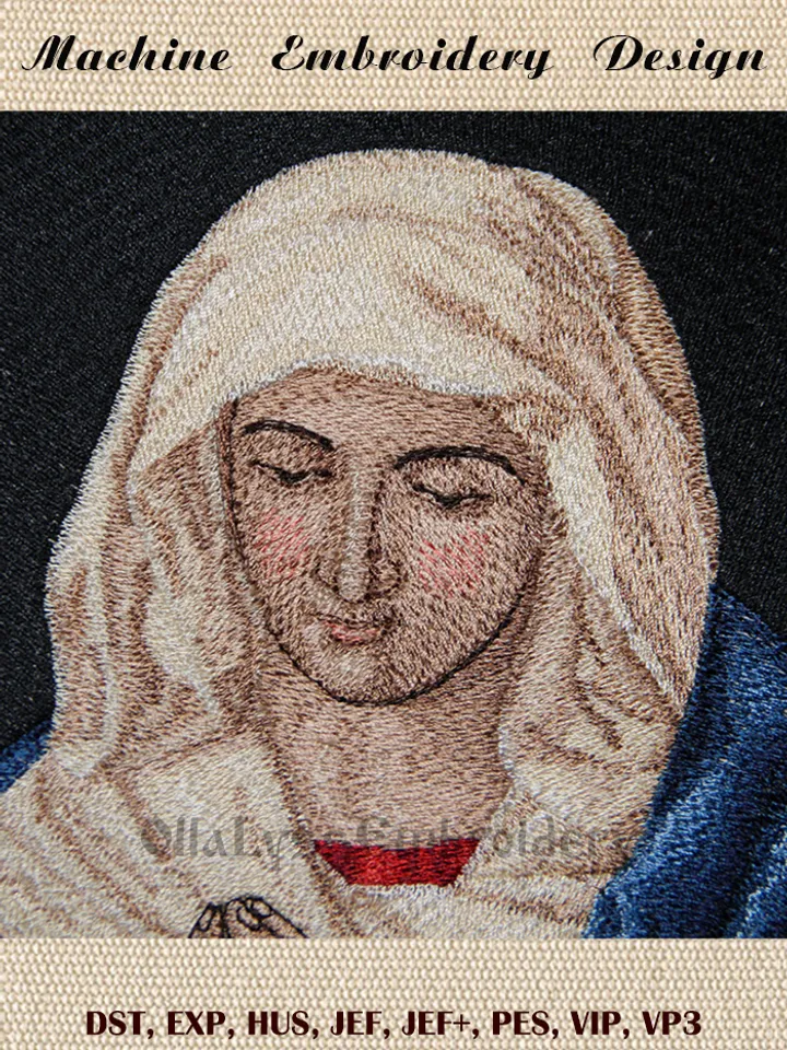 Virgin in Prayer embroidery design
