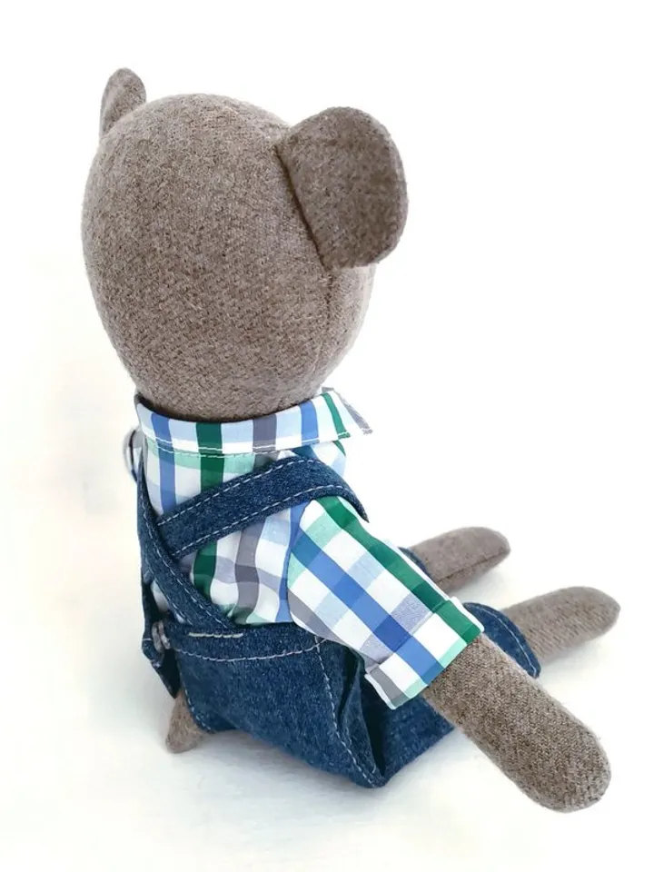 Gray koala boy, handmade plush doll, stuffed koala toy, fabric soft doll