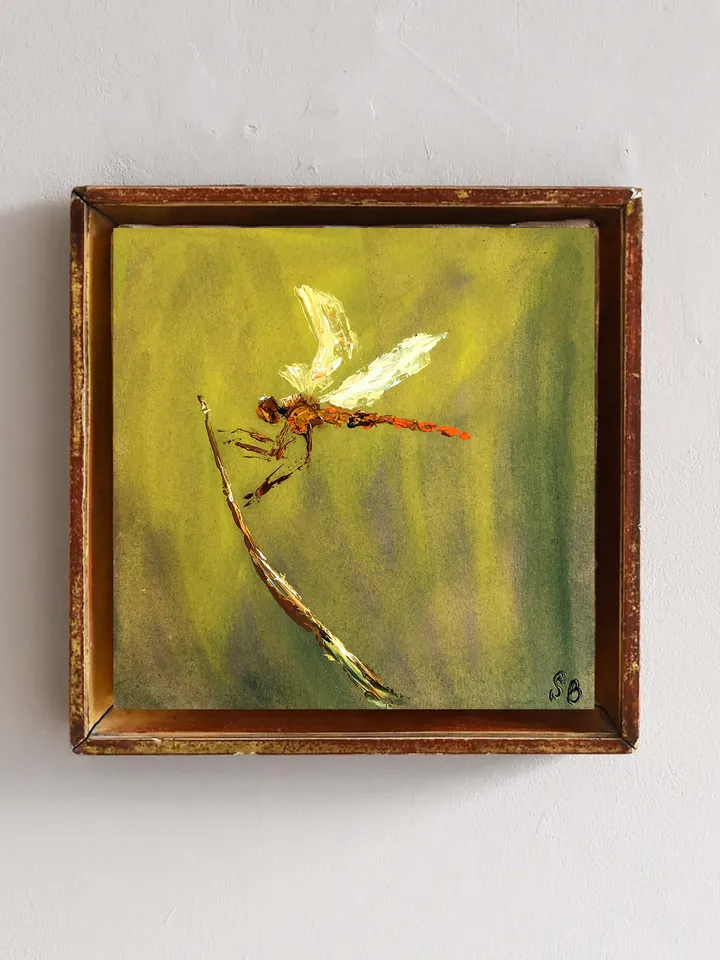 Dragonfly Painting Original Art by SerjBond