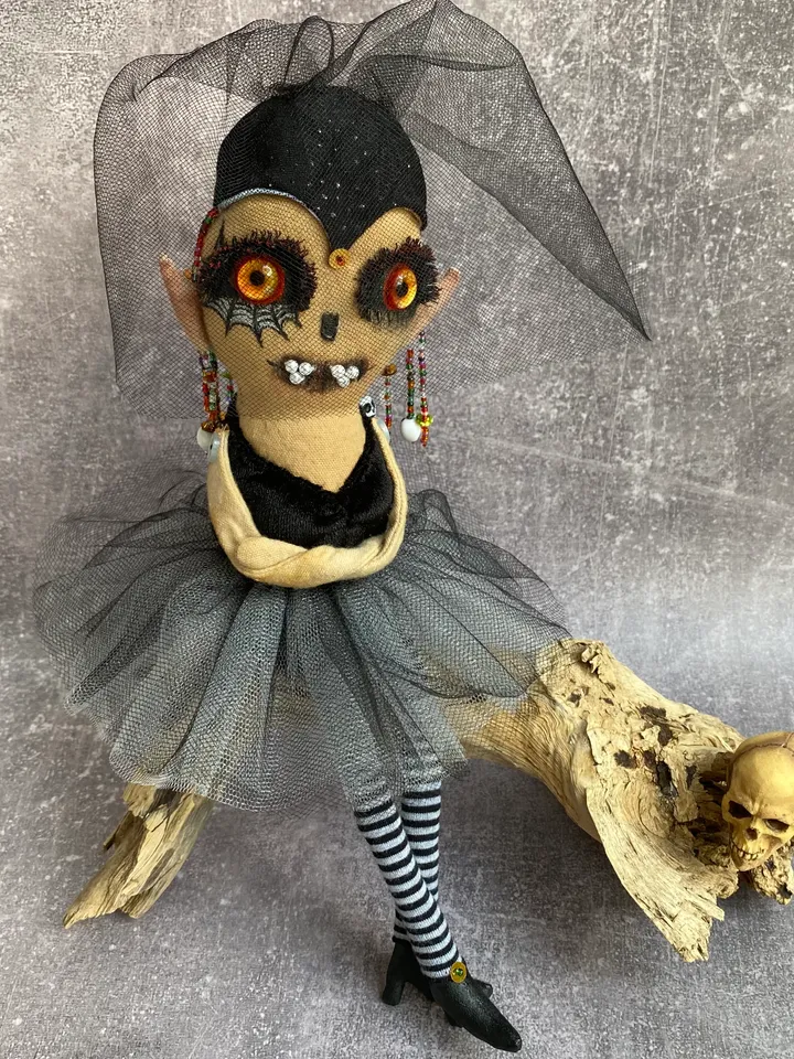 Halloween doll . Strange doll . Handmade doll . Halloween home decor .