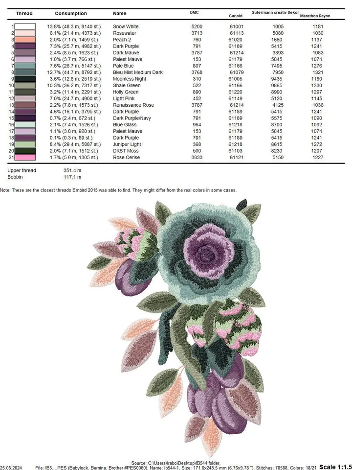 Machine embroidery design "Autumn bouquet"