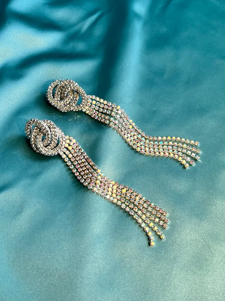 Infinity Crystal Fringe Earrings