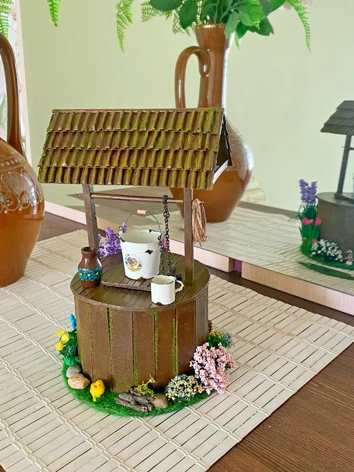 Well for the doll garden. Doll accessories. Dollhouse miniature. 1:12. Doll garden.