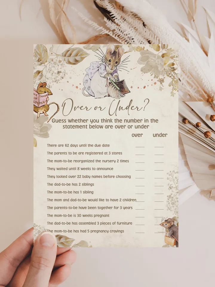 Peter Rabbit Baby Shower Games; Peter Rabbit Inspired; Printable Peter Rabbit Baby Shower Party Games; Peter Rabbit Shower Games; pr3