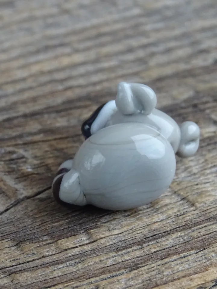 GLASS FIGURINES Raccoon gift Fairy garden raccoon figurine miniature Raccoon sculpture Tiny glass animals Blown glass art raccoon ornament