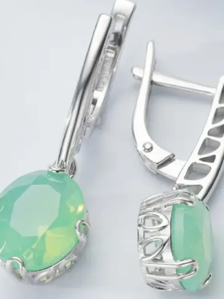 Earrings silver 925 with moonstone