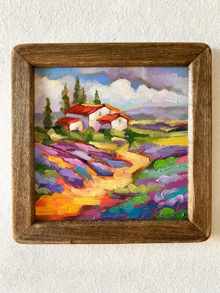 Lavender Fields Painting Tuscany Original Art Landscape Oil Painting ...