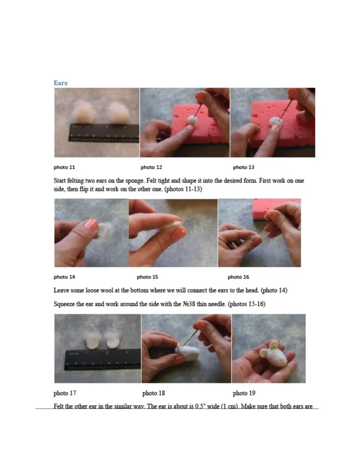 Needle felting Tutorial Felt Mouse Pattern Pet Plush Needle Felted Mouse Books Kawaii Plush Animals Wool felting Craft Felt Animals Pattern