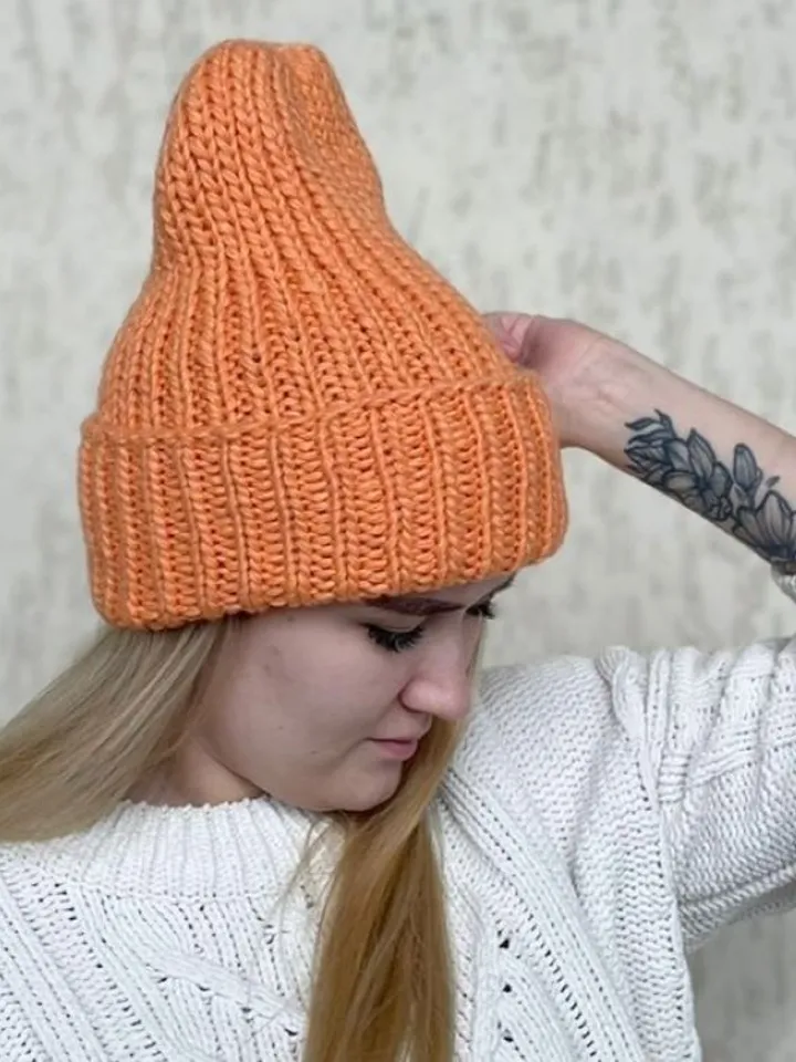 Warm handmade knitted hat