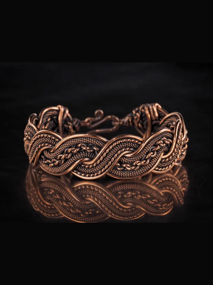 Wire wrapped copper bracelet for woman Antique style copper jewelry WireWrapArt