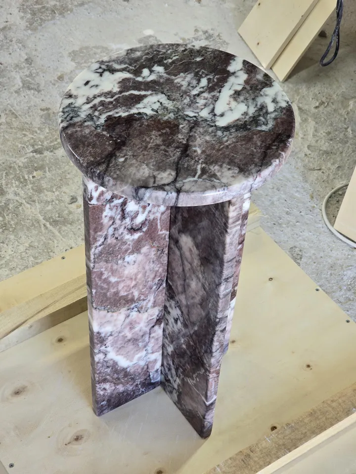 Dark Calacatta Viola Marble side table, end table,nightstand italian marble 100% Handmade Product
