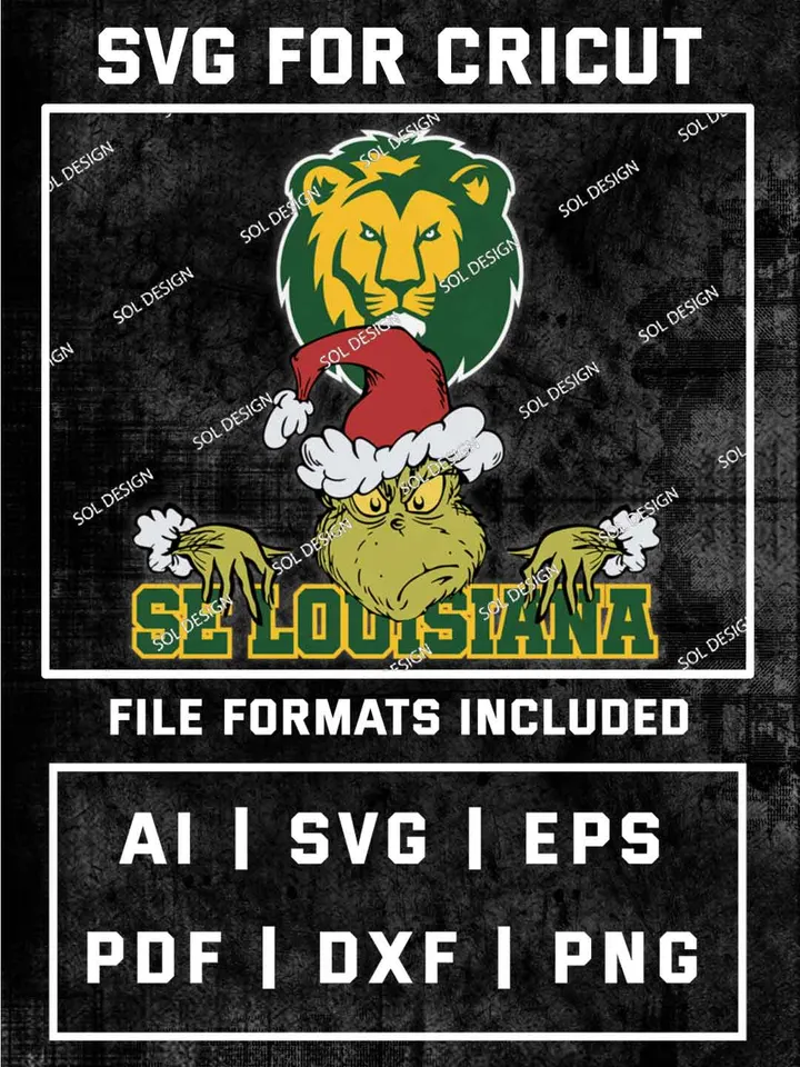 Grinch SE Louisiana Lions SVG, NCAA SVG Design, NCAA SE Louisiana Lions SVG, NCAA SE Louisiana Cricut, Christmas Svg, Grinch svg, Digital Download