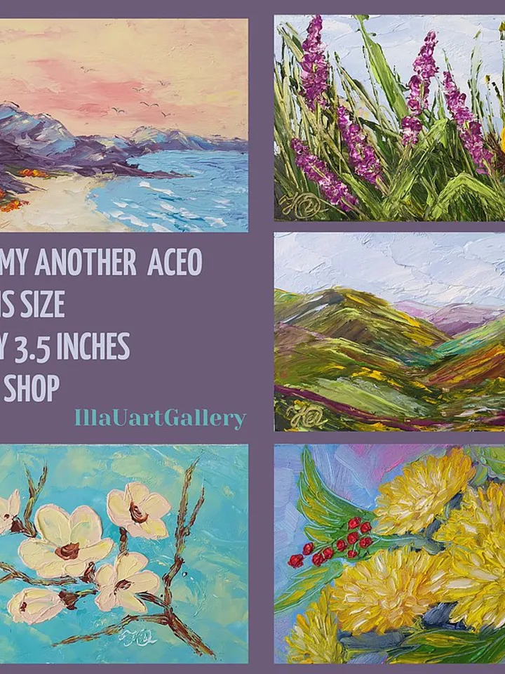 Tuscany Painting ACEO Original Art Landscape Wall Art Small Impasto Oil Painting