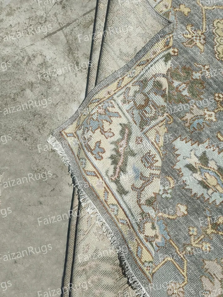 10X14 Gray Oushak rug muted multi size 8x10/9x12/10x14 Hand-knotted Vintage Oushak Wool Area Rug for Living Room, Dining room.