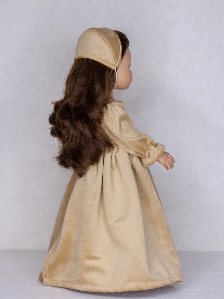 Paola Reina doll clothes, Little Darling by Dianna Effner dress, 13 inch dolls waist 13 - 14,5 cm, long doll dress
