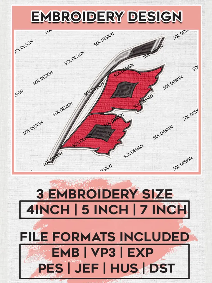 Carolina Hurricanes Hockey Team Logo Embroidery Design, NHL Carolina Hurricanes Logo Embroidery Files, Hockey Team Machine Embroidery, Machine Embroidery Design
